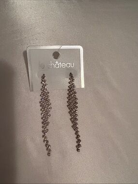 le chateau Dainty Silver Crystal Cascade Drop Earrings